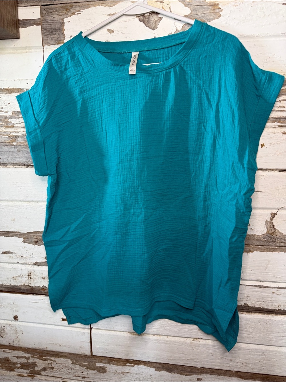 Zenana Outfitters Teal Short-Sleeve Relaxed Crew Top 11